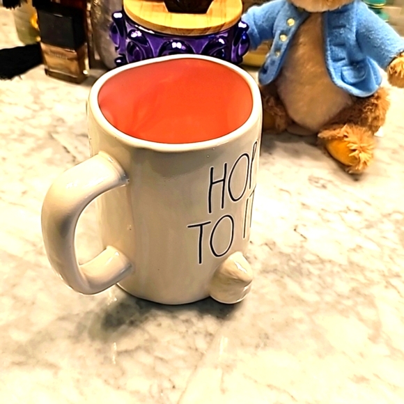 NWT RAE DUNN DINING EASTER BUNNY HOP TO IT WHITE, PINK CERAMIC MUG - Picture 11 of 12